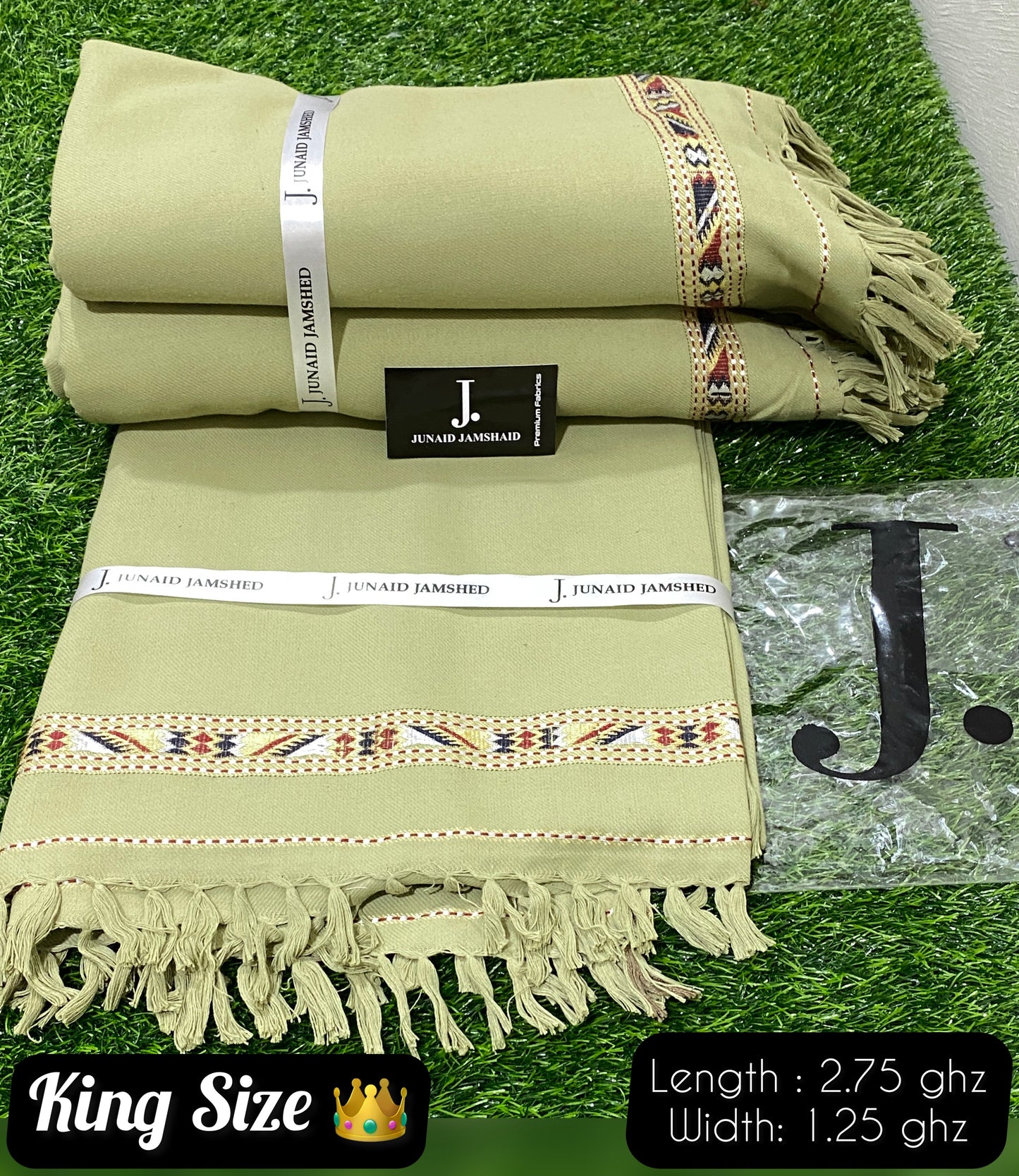 Junaid Jamshed Winter Wool Shawl PAROT GREEN JJ-05