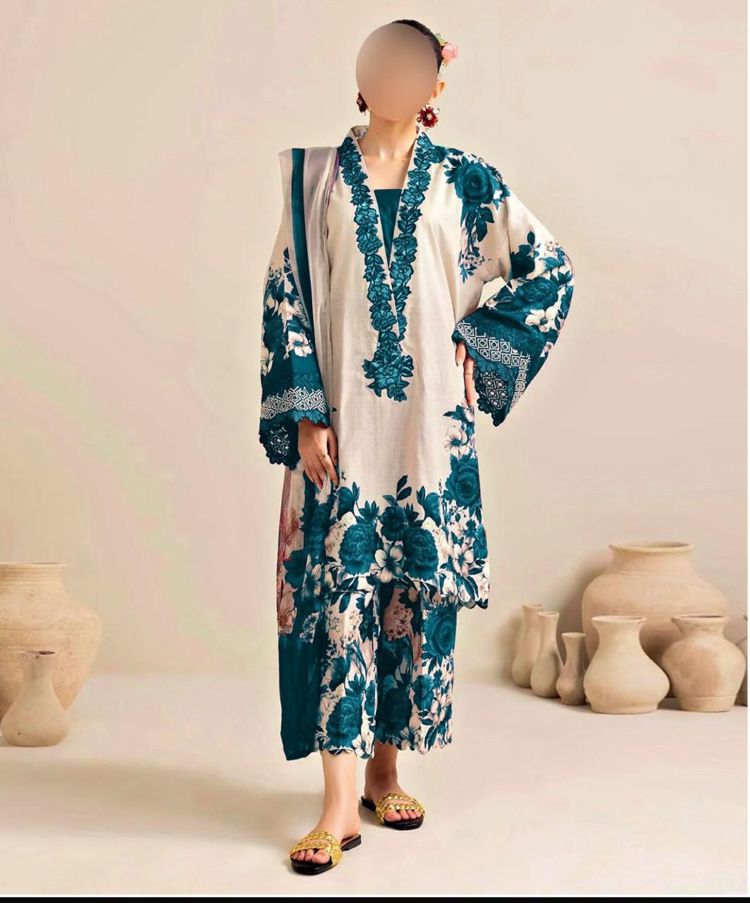 Unstitch Silk 3pc Digital Printed VS-24