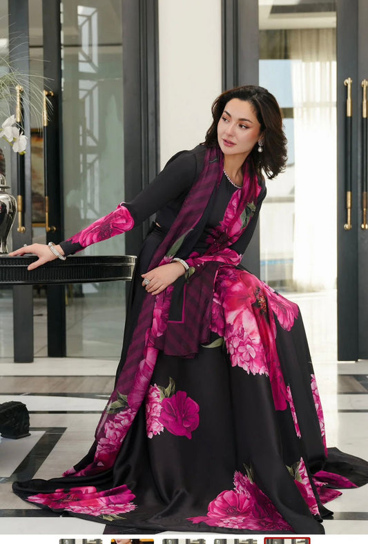 Unstitch Silk 3pc Digital Printed VS-03