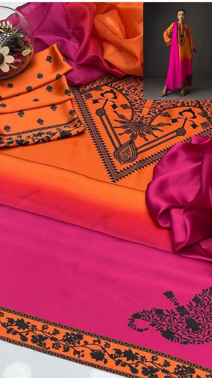 Unstitch Silk 3pc Digital Printed VS-20