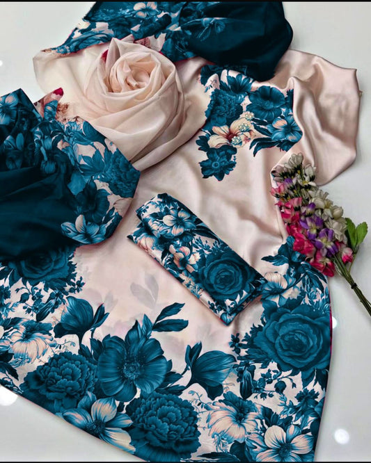 Unstitch Silk 3pc Digital Printed VS-24