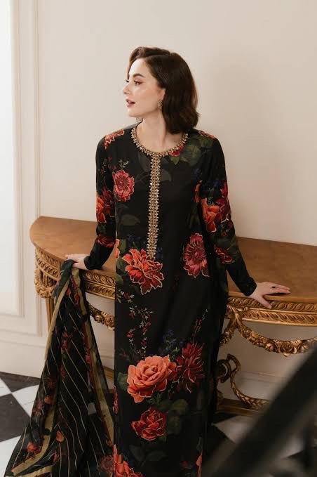Unstitch Silk 3pc Digital Printed VS-08