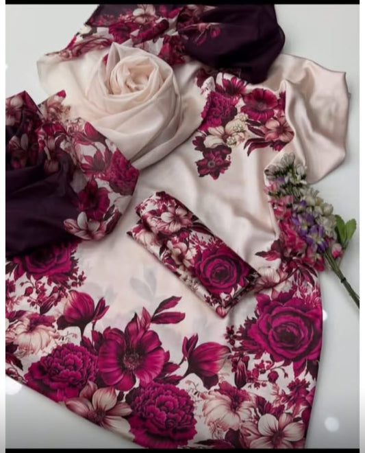 Unstitch Silk 3pc Digital Printed VS-25