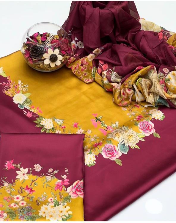 Unstitch Silk 3pc Digital Printed VS-02