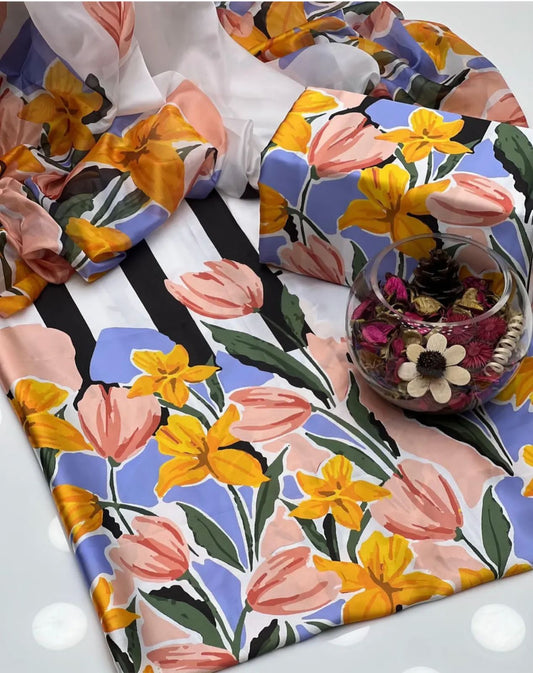 Unstitch Silk 3pc Digital Printed VS-21