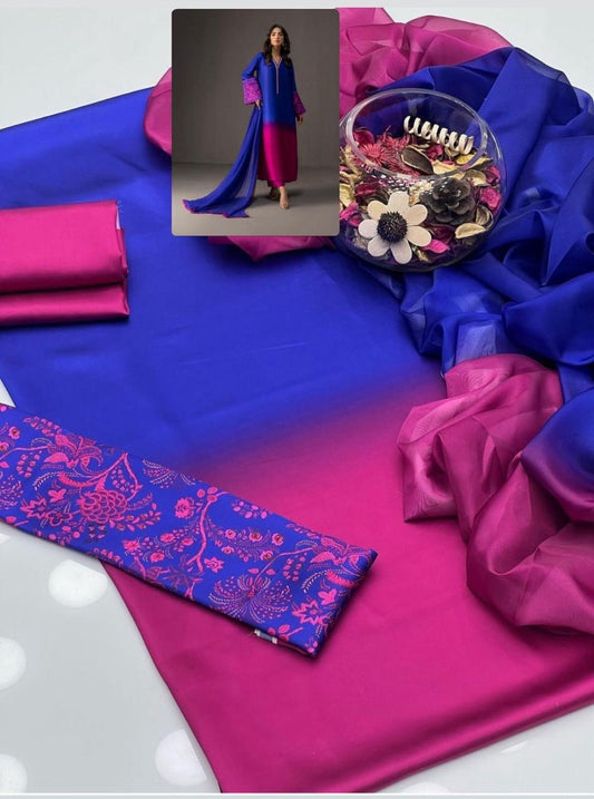 Unstitch Silk 3pc Digital Printed VS-05