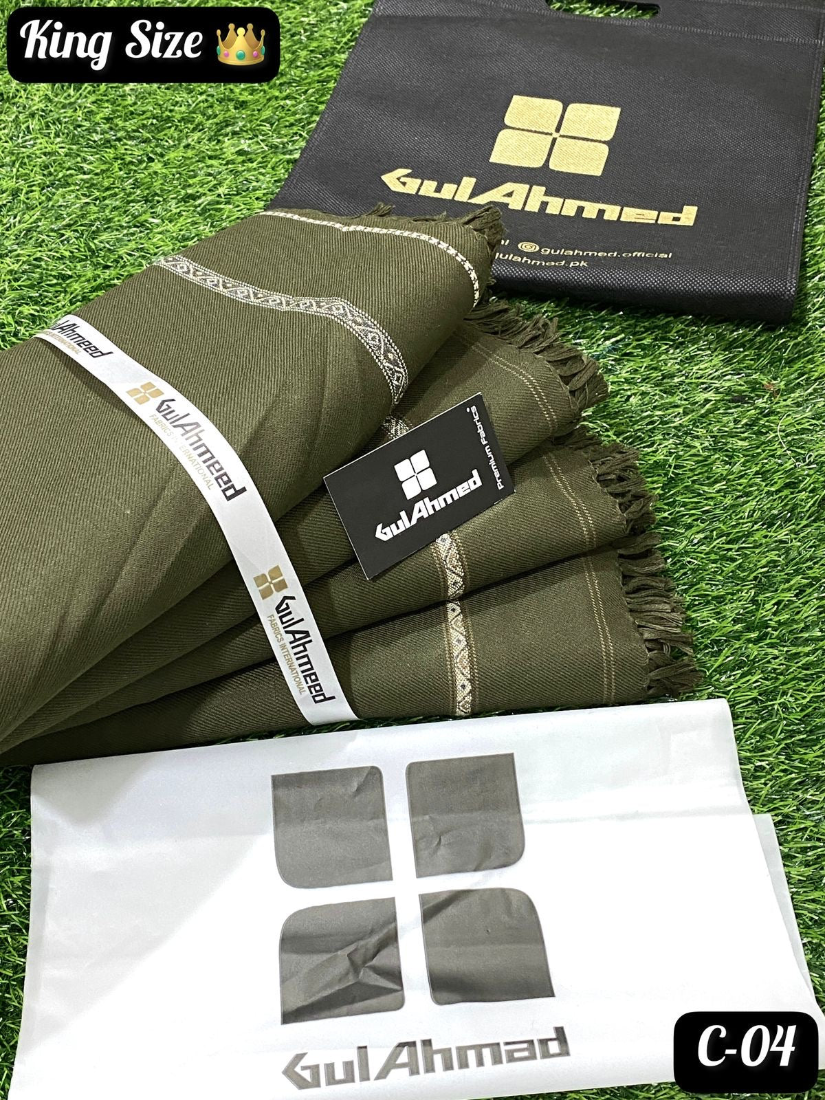 GULAHMED Winter Wool Shawl Green GA-08