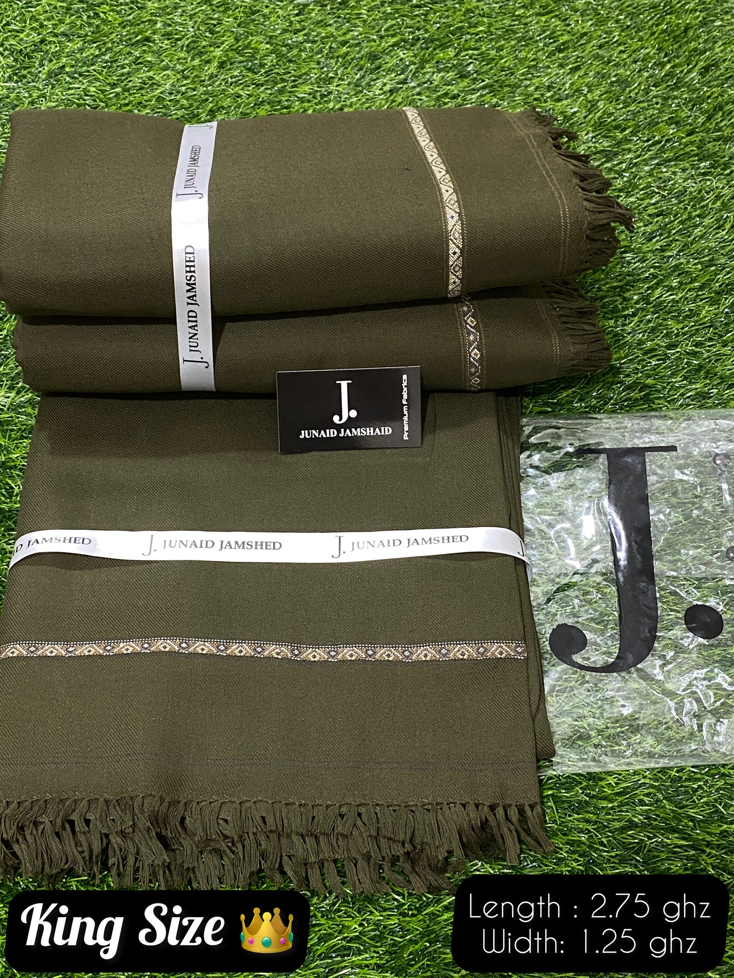 Junaid Jamshed Winter Wool Shawl GREEN JJ-06