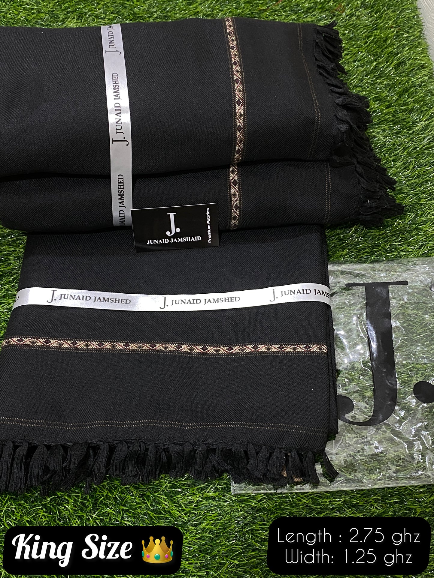 Junaid Jamshed Winter Wool Shawl BLACK JJ-07