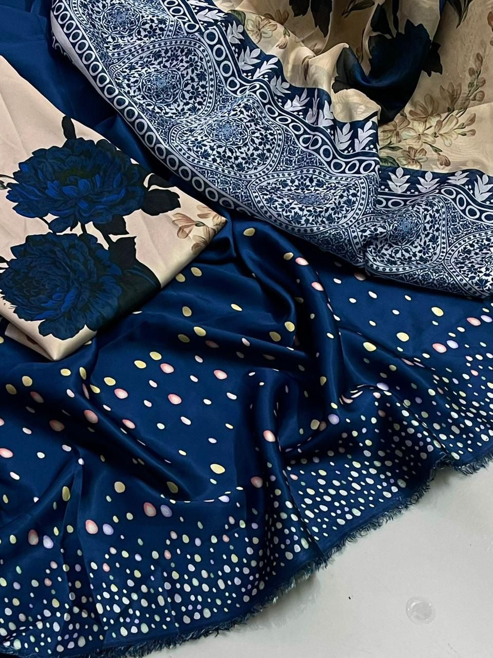 Unstitch Silk 3pc Digital Printed VS-10