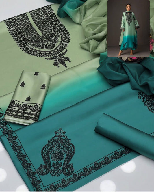 Unstitch Silk 3pc Digital Printed VS-07