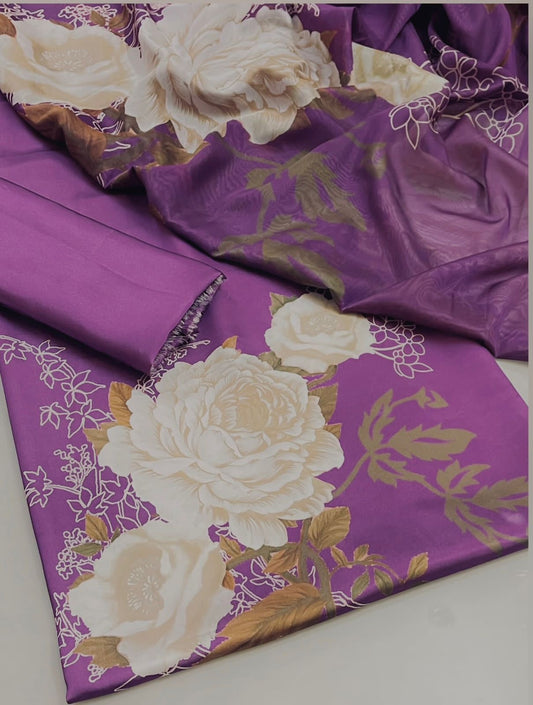 Unstitch Silk 3pc Digital Printed VS-18