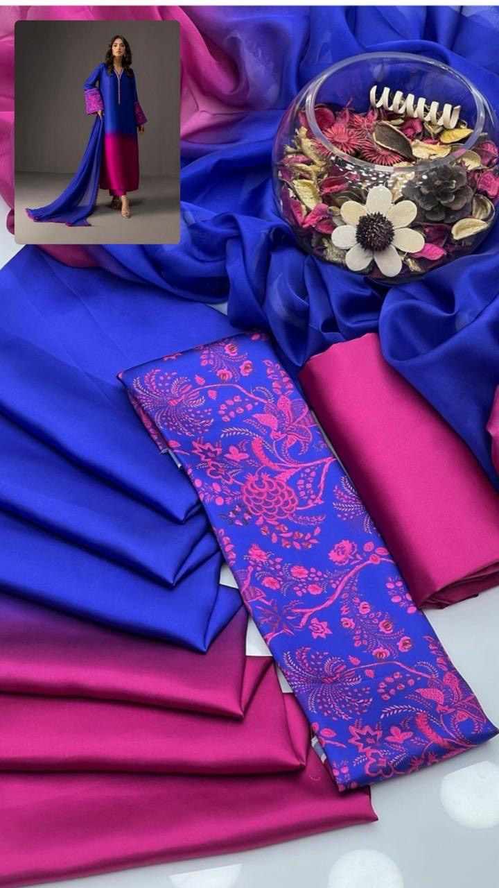 Unstitch Silk 3pc Digital Printed VS-05