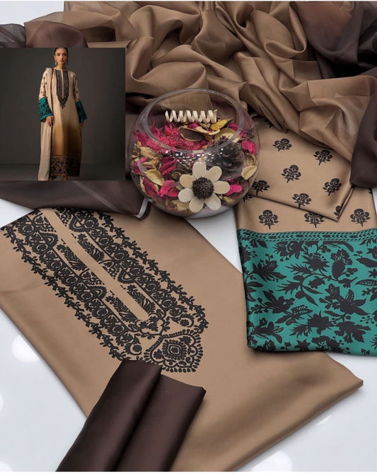 Unstitch Silk 3pc Digital Printed VS-06