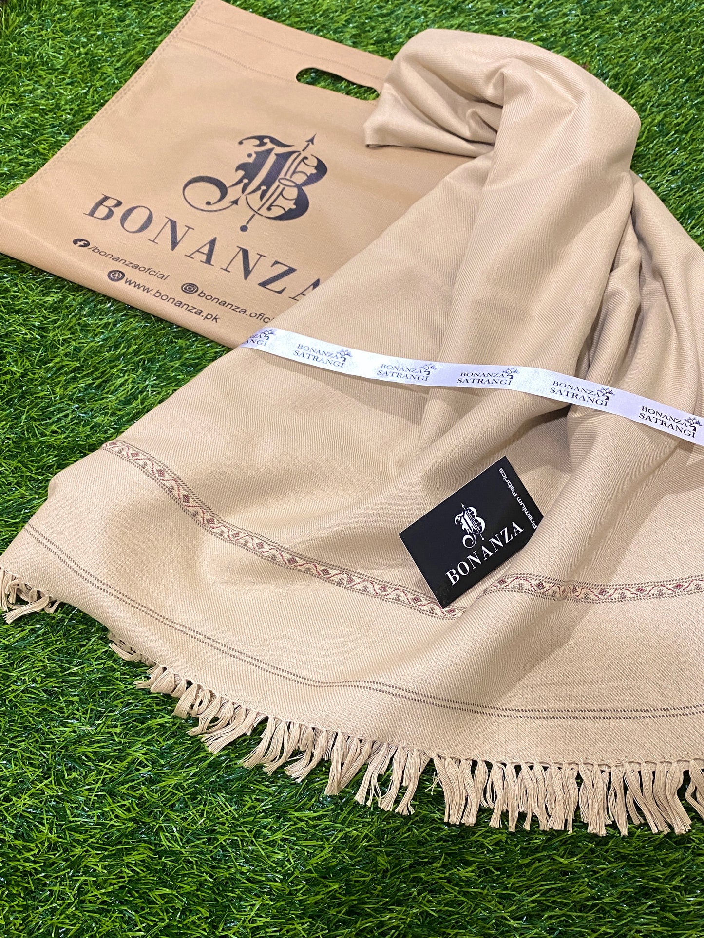 BONANZA Winter Wool Shawl FAWN BB-04