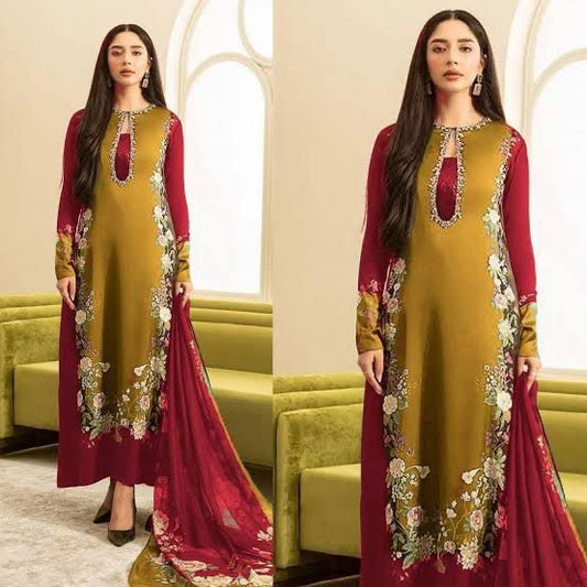 Unstitch Silk 3pc Digital Printed VS-02