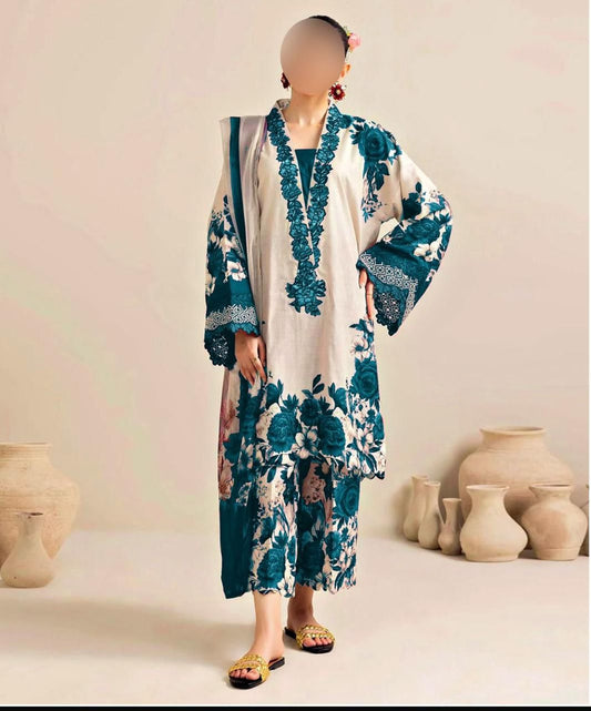 Unstitch Silk 3pc Digital Printed VS-24