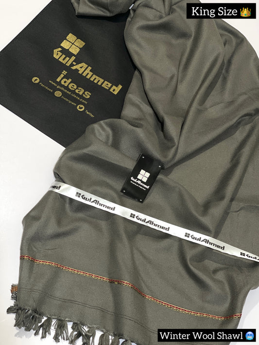 GULAHMED Winter Wool Shawl GREY GA-19