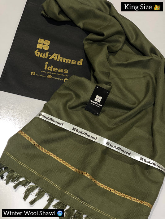 GULAHMED Winter Wool Shawl GREEN GA-18