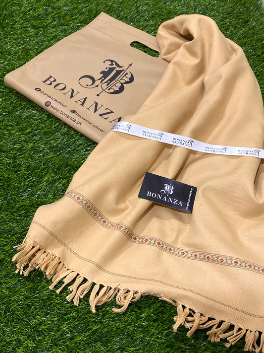 BONANZA Winter Wool Shawl FAWN BB-03