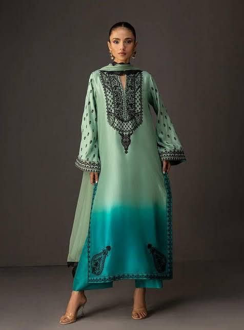 Unstitch Silk 3pc Digital Printed VS-07