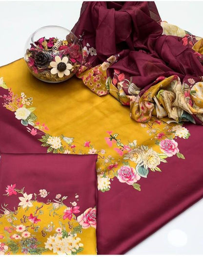 Unstitch Silk 3pc Digital Printed VS-02