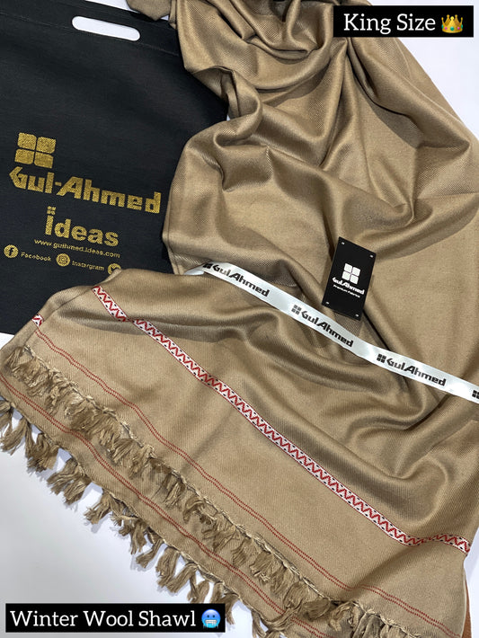 GULAHMED Winter Wool Shawl CLAY GA-15