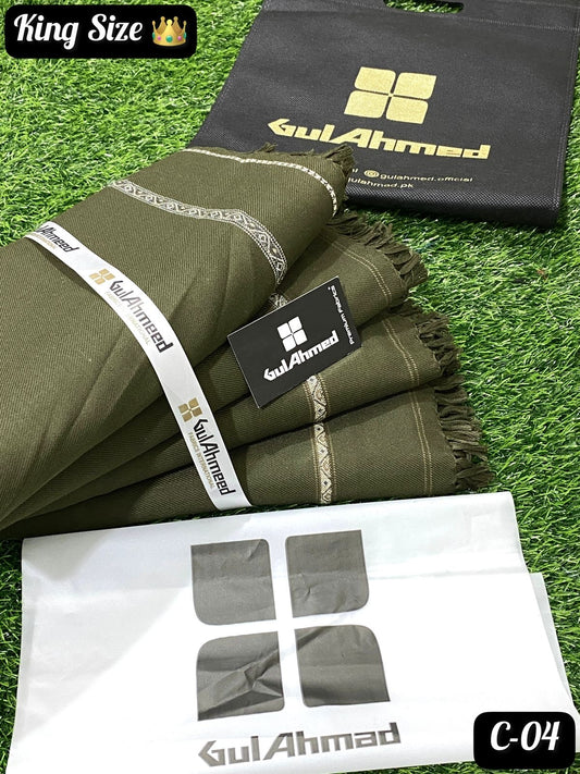 GULAHMED Winter Wool Shawl Green GA-08