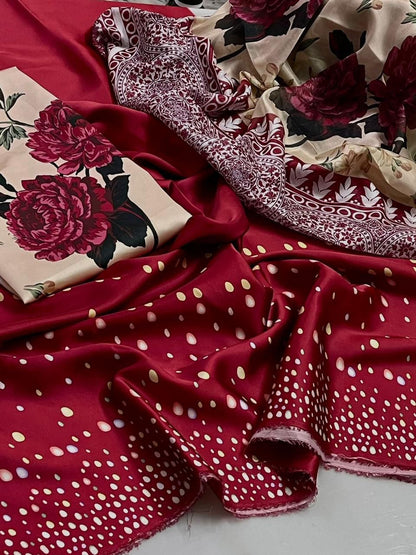Unstitch Silk 3pc Digital Printed VS-09