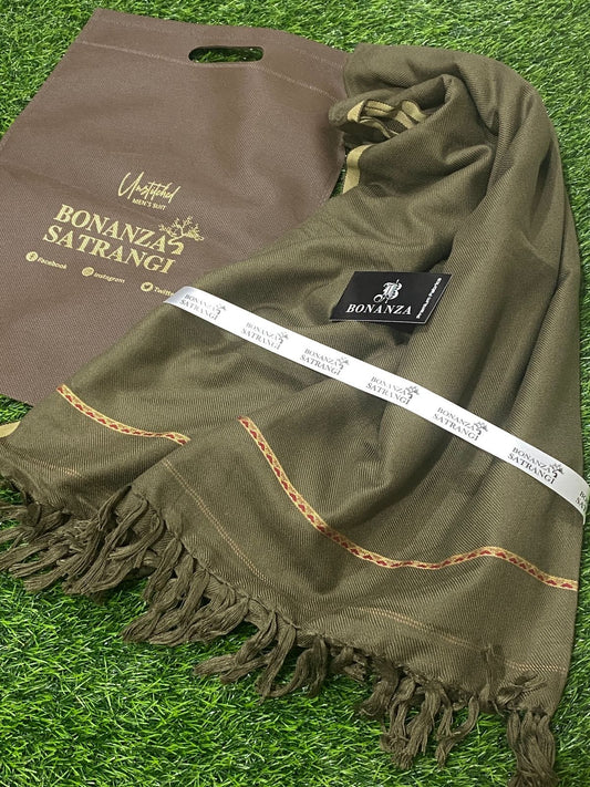 BONANZA Winter Wool Shawl GREEN BB-09