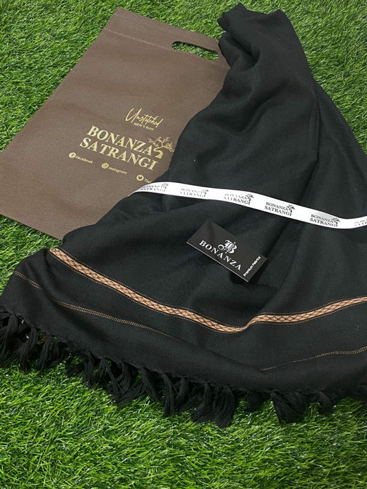 BONANZA Winter Wool Shawl BLACK BB-10
