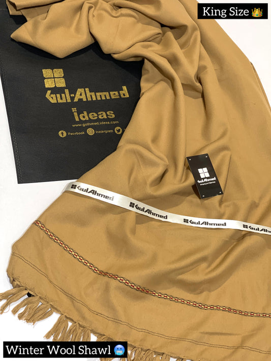 GULAHMED Winter Wool Shawl FAWN GA-17